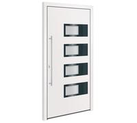 vidaXL Porte d'entrée Blanc 100x200 cm Aluminium et PVC