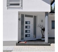 vidaXL Porte d'entrée 100x210 cm Blanc – Aluminium et PVC – 5 serrures à crochet