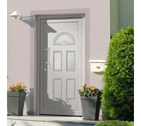 vidaXL Porte d'Entrée Principale Maison Sécurité Extérieur Charnières Réglables 3D Serrure à Tête de Champignon à 5 Points Blanc 88x200 cm blanc