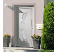 vidaXL Porte d'Entrée Principale Sécurité Maison Extérieur Poignée de Porte Clés Cylindre de Clé Ruban d’Etanchéité Blanc 98x200 cm