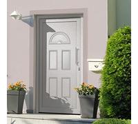 vidaXL Porte d'Entrée Principale Maison Sécurité Extérieur Charnières Réglables 3D Serrure à Tête de Champignon à 5 Points Blanc 88x200 cm