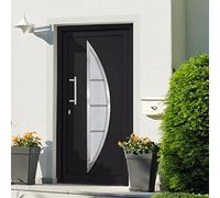 vidaXL Porte d'Entrée Principale Sécurité Maison Charnières Réglables 3D Serrure à Tête de Champignon à 5 Points Extérieur 108x200 cm Anthracite