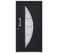 vidaXL Porte d'Entrée Principale Sécurité Maison Charnières Réglables 3D Serrure à Tête de Champignon à 5 Points Extérieur 98x208 cm Anthracite