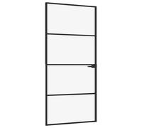 vidaXL Porte d'intérieur Noir 93x201,5 cm Trempé verre aluminium fin 153660
