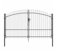 vidaXL Porte Double WOERDEN 299,5 x 224,5 cm Acier Gris Verrouillable | Cette porte est vraiment faite pour tenir, Les verrous à pêne coulissant te gardent en sécurité, Son look classique donne du
