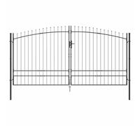 vidaXL Porte Double WOERDEN 400 x 249,5 cm Acier Gris Verrouillable