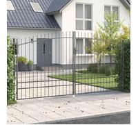 vidaXL Porte Double WOERDEN 400 x 249 5 cm Acier Gris Verrouillable 42008859