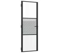 vidaXL Porte en Verre 76 x 3,5 x 201,5 cm Aluminium Noir