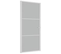 vidaXL Porte en Verre 93 x 201,5 cm Aluminium Blanc et Gelé