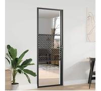 vidaXL Porte en verre Fretwork Noir 76 x 3,5 x 201,5 cm Aluminium 42012449