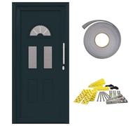 vidaXL Porte Frontale Anthracite 110 x 210 cm PVC, Porte de salon, rectangulaire moderne, entrée décorative, verre PVC, extérieur durable, intérieur stylé