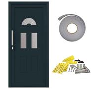 vidaXL Porte Frontale Anthracite 88 x 200 cm PVC, Porte de salon, rectangulaire moderne, entrée décorative, verre PVC, extérieur durable, intérieur stylé