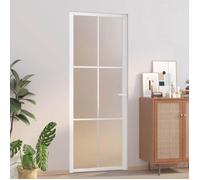 vidaXL Porte intérieure 76x201,5 cm Blanc Verre mat et aluminium