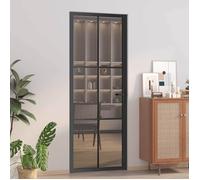 vidaXL Porte intérieure 76x201,5 cm Noir Verre ESG et aluminium 350564