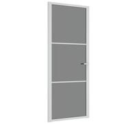 vidaXL Porte intérieure 83x201,5 cm Blanc Verre ESG et aluminium