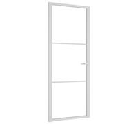 Porte intérieure 83x201,5 cm Blanc Verre ESG et aluminium 350569