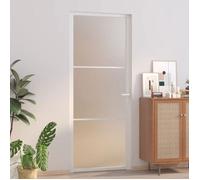 vidaXL Porte intérieure 350577 83x201,5 cm Blanc Verre mat et aluminium