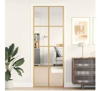 vidaXL Porte intérieure mince 155140 - Doré, verre trempé, aluminium, 76×201,5 cm, Beige G