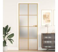vidaXL Porte intérieure mince doré 83x201,5 cm verre trempé aluminium