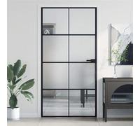 Porte intérieure mince noir verre trempé aluminium 155130