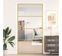 Porte intérieure mince doré verre trempé aluminium