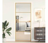 Porte intérieure mince doré 83x201,5 cm verre trempé aluminium