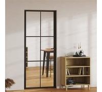 vidaXL Porte intérieure en verre ESG et aluminium 83 x 201,5 cm Noir 151203
