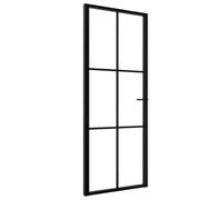 Binnendeur 76x201,5 cm ESG-glas en aluminium zwart151202
