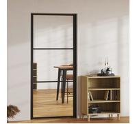 vidaXL Porte intérieure Verre ESG et aluminium 93x201,5 cm Noir 151200