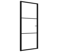 vidaXL Porte intérieure Verre ESG et aluminium 93x201,5 cm Noir