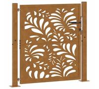 vidaXL Porte Jardin Acier résistant aux intempéries Conception Vague, Porte de clôture, Porte extérieure, Porte en métal, Porte de sécurité