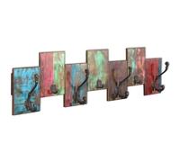 vidaXL Porte-manteau avec 7 crochets Bois massif de récupération