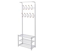 Vidaxl Porte-Manteau Avec Rangement De Chaussures 68x32x182,5cm Blanc
