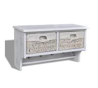 vidaXL Porte-manteau Blanc 60x23,5x33 cm Bois de Paulownia