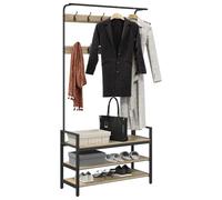 vidaXL Porte-Manteau Chêne Sonoma 95 x 34 x 184 cm Bois d'ingénierie, Vestibule Moderne, Rangement rectangulaire, Porte-Manteau Multi-Fonctions, déco Minimaliste Pratique