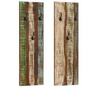 vidaXL Porte-manteau mural 2pcs 36 x 3 x 110cm Bois massif de récupération
