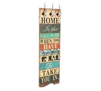vidaXL Porte-manteau mural HOME IS avec 6 crochets 120 x 40 cm Or G