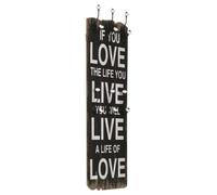 vidaXL Porte-manteau mural avec 6 crochets 120 x 40 cm LOVE LIVE