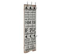 vidaXL Porte-manteau mural avec 6 crochets 120 x 40 cm THANK YOU Or G