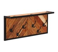 vidaXL Porte-manteau mural avec 6 crochets bois massif d'acacia Marron