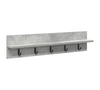 vidaXL Porte-manteau mural avec espace de rangement, gris béton, bois d'ingénierie, 80 x 10,5 x 18 cm, design moderne