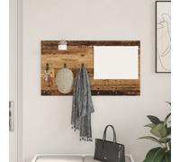 vidaXL Porte-manteau mural avec étagère avec stockage avec miroir Bois ancien 90 x 10 x 50 cm