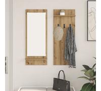 vidaXL Porte-manteau mural avec étagère avec stockage avec miroir Chêne artisan 70 x 10 x 90 cm