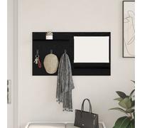 vidaXL Porte-manteau mural avec étagère avec stockage avec miroir Chêne Noir 90 x 10 x 50 cm