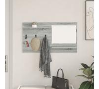 vidaXL Porte-manteau mural avec étagère avec stockage avec miroir Gris sonoma 90 x 10 x 50 cm