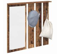 vidaXL Porte-Manteau Mural avec étagère Bois Ancien 84 x 10 x 80 cm, Cintre élégant, Moderne, Mural Pratique, Crochets Gain de Place pour Couloir, Solution de Rangement Minimaliste
