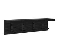vidaXL Porte-manteau mural avec étagère Chêne noir 40 x 10.5 x 10.5 cm