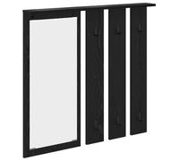 vidaXL Porte-Manteau Mural avec étagère Chêne Noir 84 x 10 x 80 cm, Organisateur d'entrée, Porte-Manteau rectangulaire, Crochets muraux pour Un Espace Compact, Solution Moderne pour Le Hall