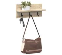 vidaXL Porte-Manteau Mural avec étagère Chêne Sonoma 40 x 10.5 x 18 cm, Meubles d'entrée, Crochets Modernes, Rangement Pratique, Organisateur Polyvalent, étagère Murale, déco de Couloir Tendance