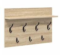 vidaXL Porte-manteau mural avec étagère Chêne sonoma 60 x 40 x 12 cm, Hall, porte-manteau moderne, solution de rangement mural, organisateur d'entrée, crochets déco pour la maison